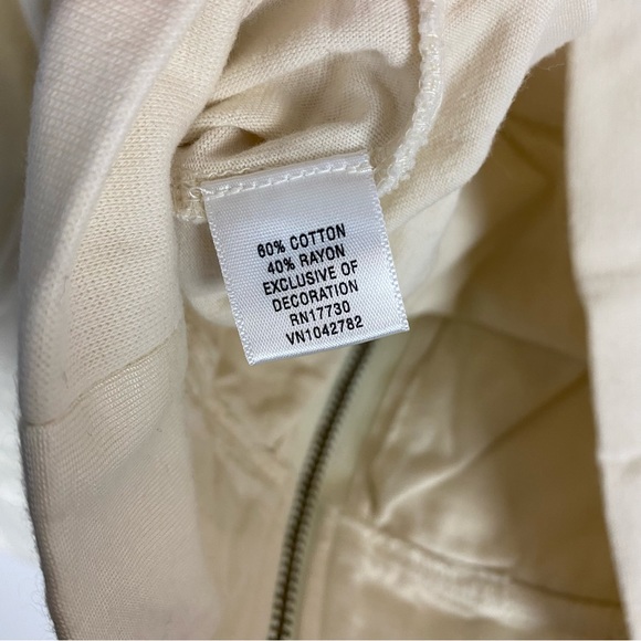 Converse One Star Cream Rockstar Arm Stripe Zip Up Sweater - Picture 5 of 7